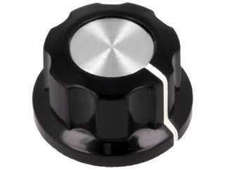19mm Bakelite Flanged Knob - Silver - Click Image to Close